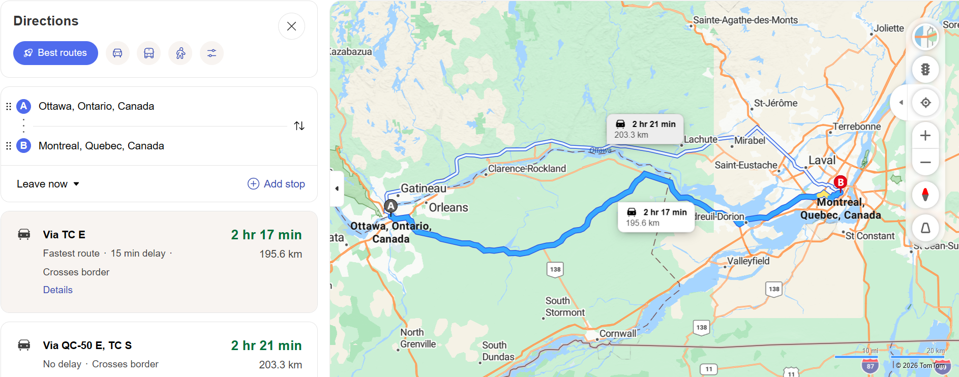 Bing Maps Canada Interface